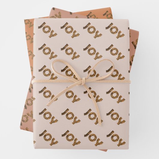 Christmas Joy Leopard Pattern Geschenkpapier Set (Beispiel)