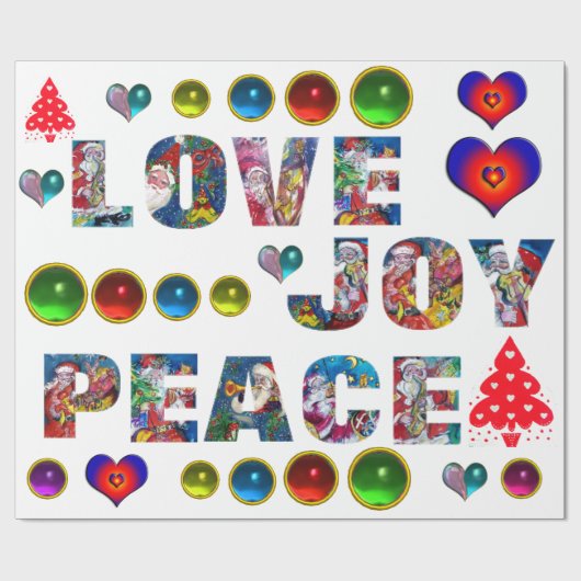 CHRISTMAS JOY LIEBE PEACE GESCHENKPAPIER (Flach)