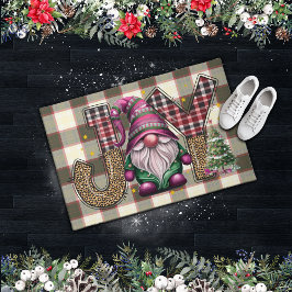 Christmas Joy Nordic Gnome Kariert Girly Fußmatte