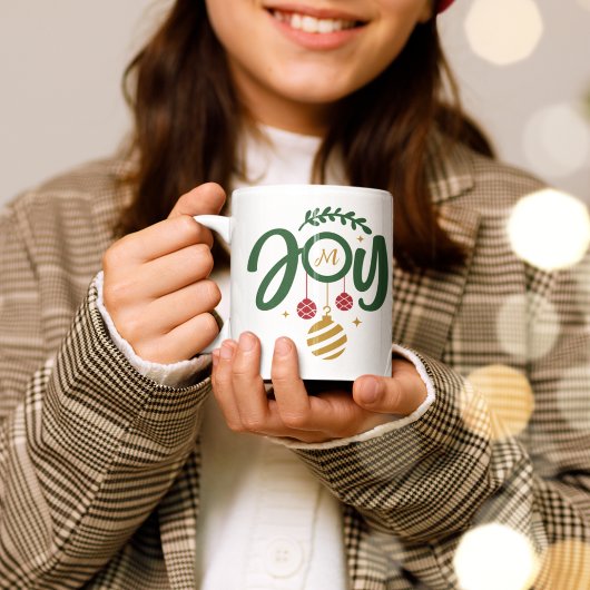 Christmas Joy Ornament Monogram Kaffeetasse