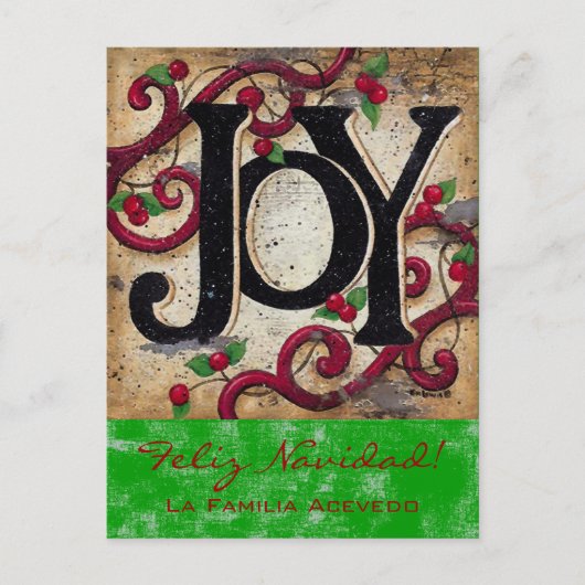 Christmas Joy ~ Postcard Feiertagspostkarte (Vorderseite)