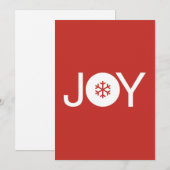 Christmas Joy Red Christmas Card Feiertagskarte (Vorne/Hinten)
