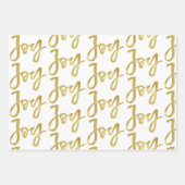 Christmas Joy Red Green White Gold Streifen Geschenkpapier Set (Vorderseite 2)