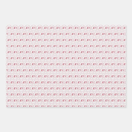 Christmas Joy Red Wrapping Paper Geschenkpapier Set (Vorderseite)