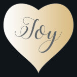 Christmas Joy Shiny Gold Ombre Herz-Aufkleber<br><div class="desc">Eleganter Weihnachtsfest-Umschlag Aufkleber oder Geschenkaufkleber mit dem Text 'Joy' in chic handgeschriebener Schrift-Kalligraphie auf glänzendem goldfarbenem Hintergrund. Ideal für Weihnachtsgeschenke,  Mailing und festliche kleine Business-Pakete. Wenn Sie Hilfe oder passende Produkte benötigen,  kontaktieren Sie uns bitte unter happydolphinstudio.com. Exklusiv für Sie entworfen von Happy Dolphin Studio.</div>