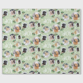 Christmas Joy Snowflake Niedliche Foto Collage Gre Geschenkpapier (Flach)