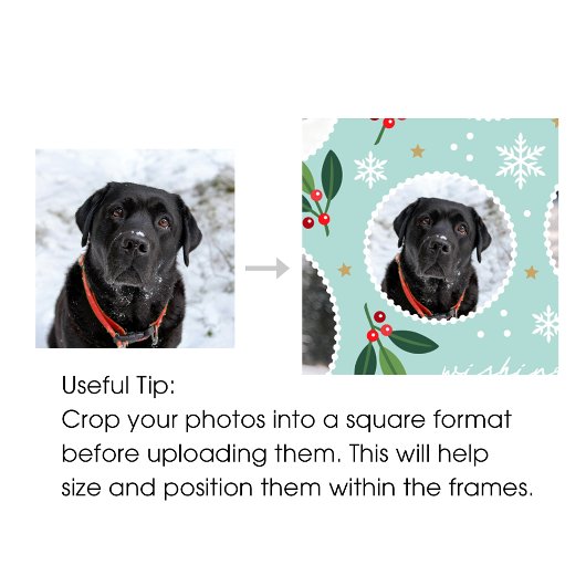 Christmas Joy Snowflake Niedliche Foto Collage Min Geschenkpapier