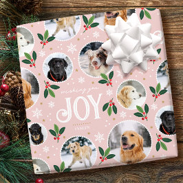 Christmas Joy Snowflake Niedliche Foto Collage Pin Geschenkpapier