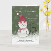 Christmas Joy Snowman aus Individuelle Name Karte (Gelbe Blume)