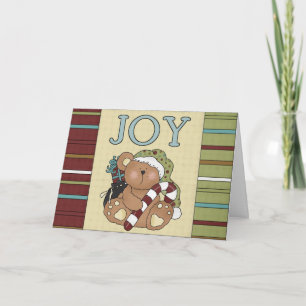 Christmas Joy Teddy Bear Grußkarte Feiertagskarte