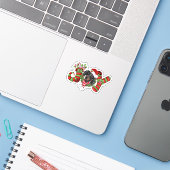 Christmas Joy Zwarf Strumpf Black Dackel Aufkleber (Laptop mit iPhone)