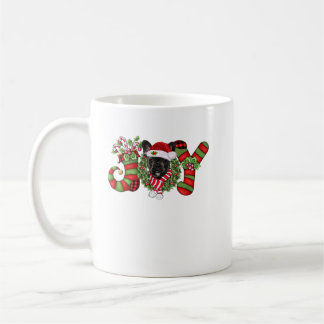 Christmas Joy Zwarf Strumpf Black French Bulldog Kaffeetasse