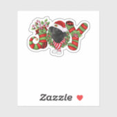 Christmas Joy Zwarf Strumpf Black Labrador Aufkleber (Blatt)
