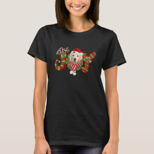 Christmas Joy Zwarf Strumpf Golden Retriever T-Shirt