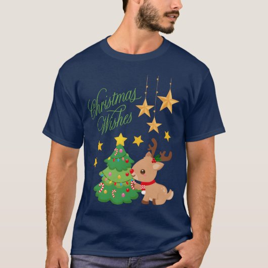 Christmas Joy Zwarf Strumpf Wünsche Weihnachtsgebä T-Shirt (Vorderseite)