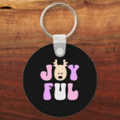 Christmas Joyful Colorful Festive Kids T Shirt Schlüsselanhänger (Vorderseite)