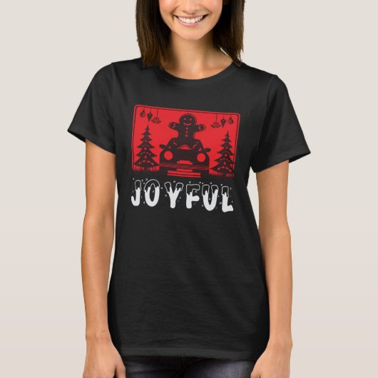 Christmas Joyful Snow Candy Cane Pretty Holiday T-Shirt (Vorderseite)
