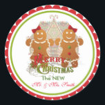 Christmas Just Married Gingerbrett Couple Stickers<br><div class="desc">Christmas Just Married Gingerbrett Couple Stickers</div>