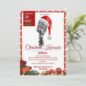 Christmas Karaoke Night Einladung (Stehend Vorderseite)