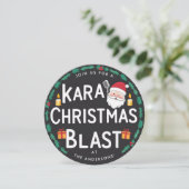 Christmas Karaoke Party Santa Carols Vinyl Record Einladung (Stehend Vorderseite)