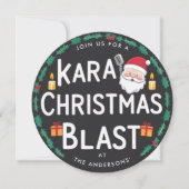 Christmas Karaoke Party Santa Carols Vinyl Record Einladung (Vorderseite)
