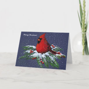 CHRISTMAS: KARDINAL: BIRD: SCHNEE: KARTE
