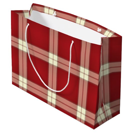 Christmas Kariert 02-GIFT BAG L Große Geschenktüte (Rückseite Schrägansicht)