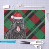 Christmas Kariert Black Russian Terrier Dog Seidenpapier (Handwerk)