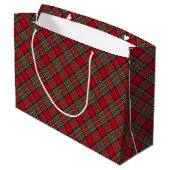 Christmas Kariert Clan Stewart Red Tartan Große Geschenktüte (Rückseite Schrägansicht)