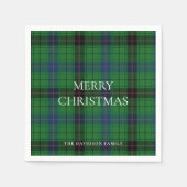 Christmas Kariert Davidson Tartan Pattern Green Serviette (Vorderseite)