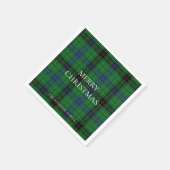 Christmas Kariert Davidson Tartan Pattern Green Serviette (Ecke)