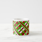 Christmas Kariert Diagonal Espressotasse (Vorderseite)