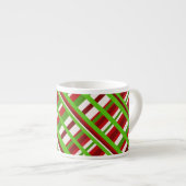 Christmas Kariert Diagonal Espressotasse (Vorderseite Rechts)