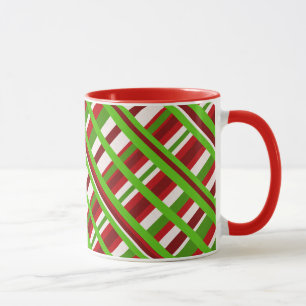 Christmas Kariert Diagonal Tasse