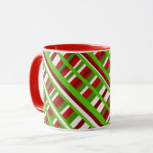 Christmas Kariert Diagonal Tasse (Vorderseite Links)