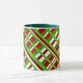 Christmas Kariert Diagonal Tasse (Zentrum)