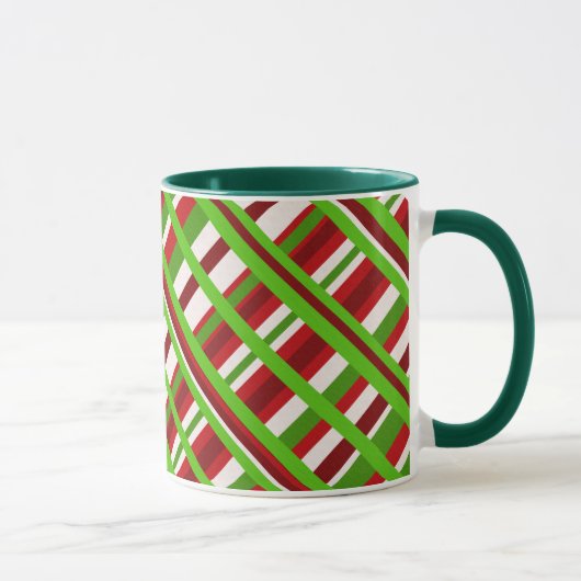 Christmas Kariert Diagonal Tasse (Rechts)