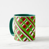 Christmas Kariert Diagonal Tasse (Vorderseite Links)
