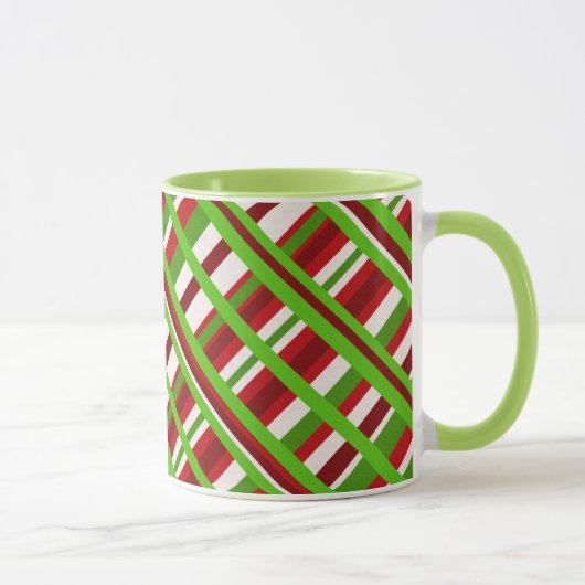 Christmas Kariert Diagonal Tasse (Rechts)