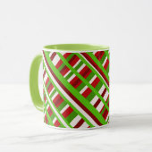 Christmas Kariert Diagonal Tasse (Vorderseite Links)