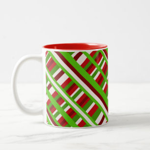 Christmas Kariert Diagonal Zweifarbige Tasse
