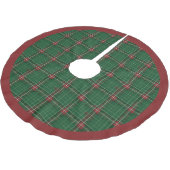 Christmas Kariert Scottish Red auf Green Polyester Weihnachtsbaumdecke (Schrägansicht)