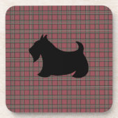 Christmas Kariert Scottish Terrier Untersetzer (Vorderseite)
