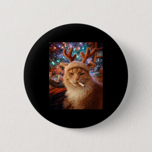 Christmas-Katze raucht Zigaretten-Meme Gen Z Comfo Button