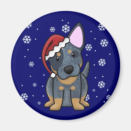 Christmas Kawaii Blue Heeler Magnet (Vorne)