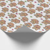 Christmas Kawaii Gingerbread Men Wrapping Paper Geschenkpapier (Ecke)