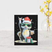 Christmas Kawaii Squirrel Bubble Tea Boba Squirrel Karte (Gelbe Blume)