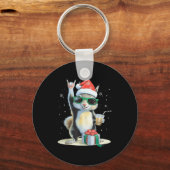 Christmas Kawaii Squirrel Bubble Tea Boba Squirrel Schlüsselanhänger (Vorderseite)