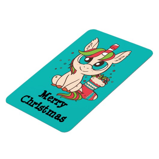 Christmas Kawaii Unicorn Magnet (Linke Seite)