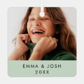 Christmas Keepake Foto und Polka Dots Ornament Aus Metall (Rückseite)